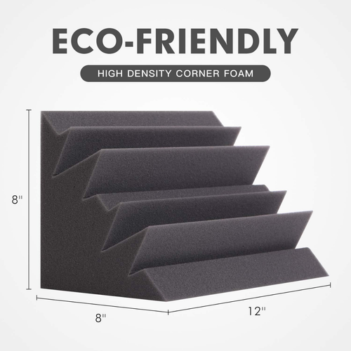 Acoustic Foam Bass Trap Corners - 8 Pack