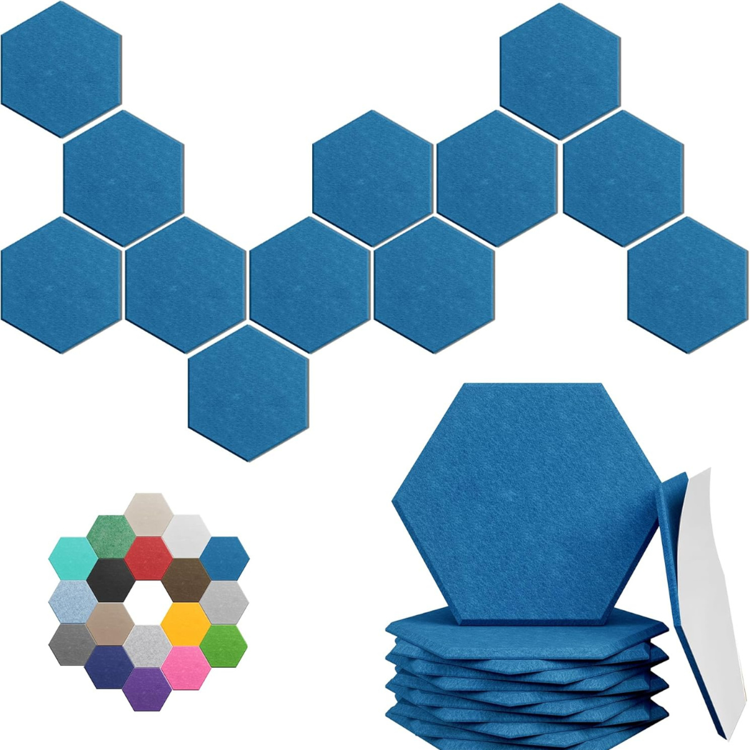 Hexagon Acoustic Wall Panels - 12 Pack