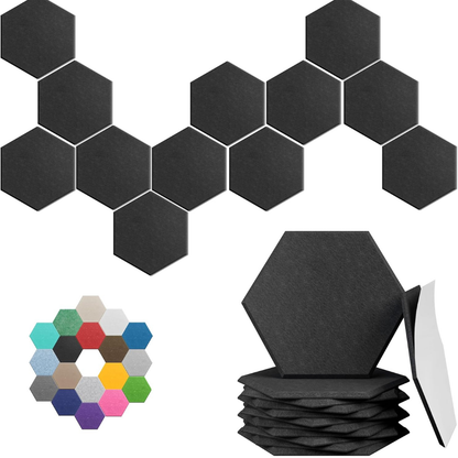 Hexagon Acoustic Wall Panels - 12 Pack