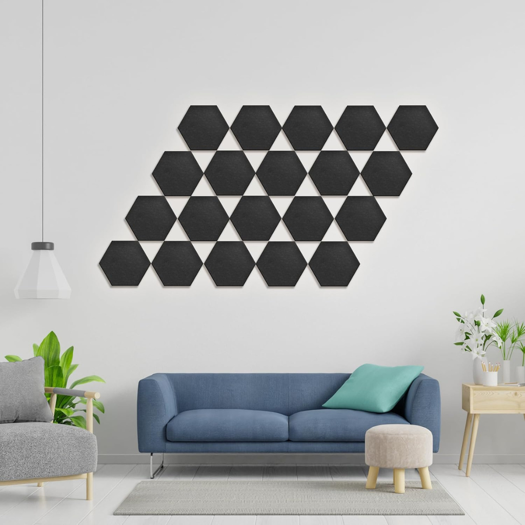 Hexagon Acoustic Wall Panels - 12 Pack
