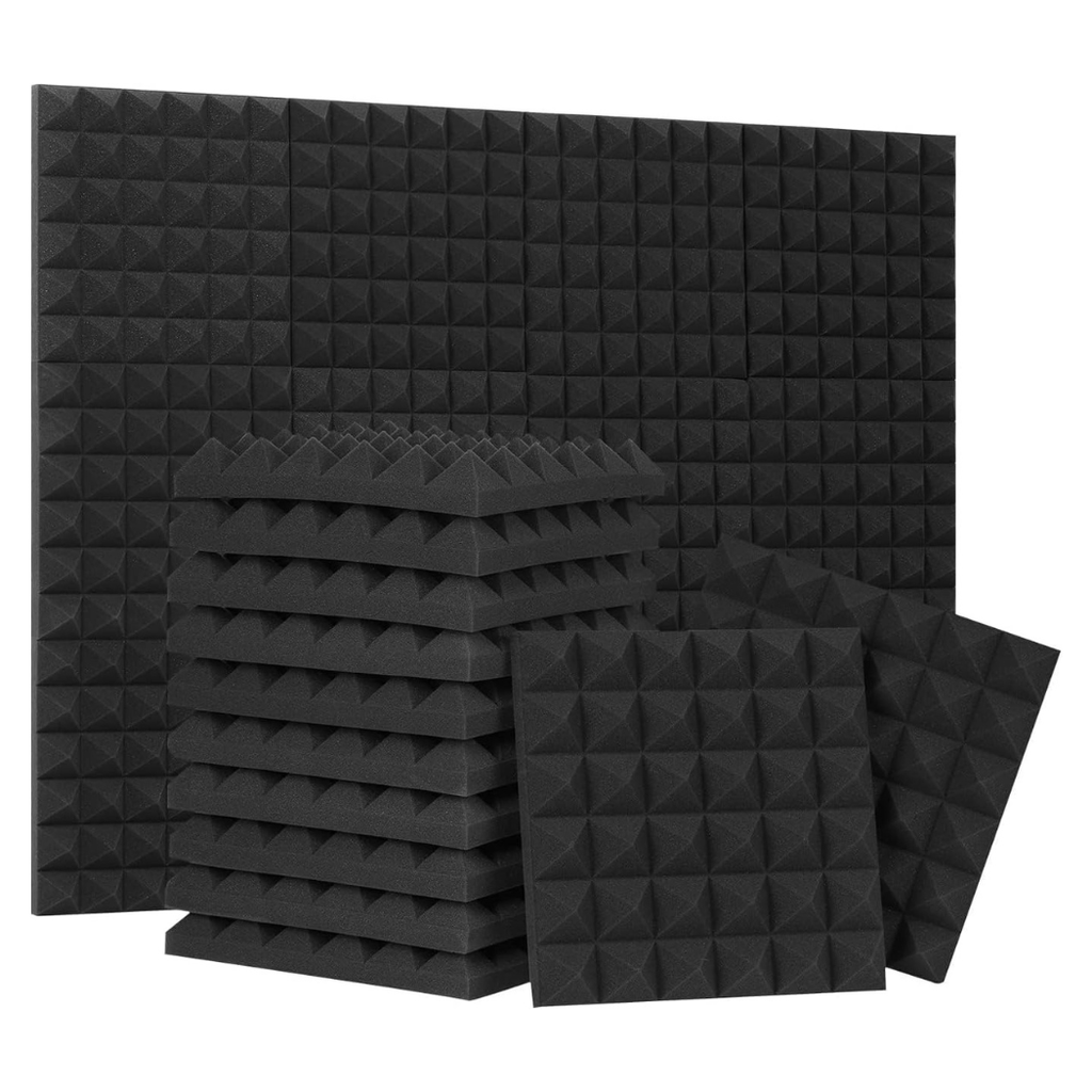 Pyramid Acoustic Foam Panels - 24 Pack
