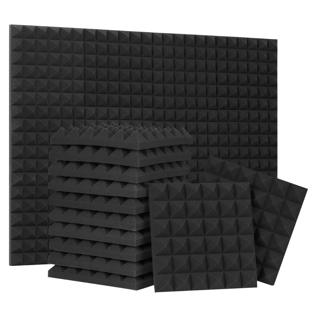 Pyramid Acoustic Foam Panels - 24 Pack